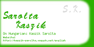 sarolta kaszik business card